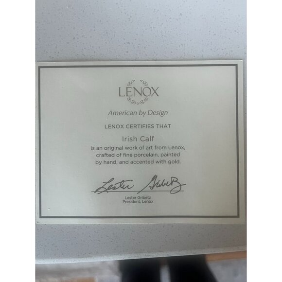 Lenox Irish Calf Figurine Porcelain Handcrafted & Gold Accented New in Box COA - Picture 6 of 6